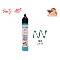 DAILY ART GLITTER PEN 3D 25ml GREEN - Διάφορα Υλικά Decoupage