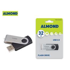 ALMOND FLASH DRIVE USB 32GB TWISTER ΜΑΥΡΟ - Usb Memory Sticks-CD DVD
