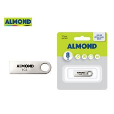 ALMOND FLASH DRIVE USB 8GB ΜΕΤΑΛΛΙΚΟ MINI - Usb Memory Sticks-CD DVD