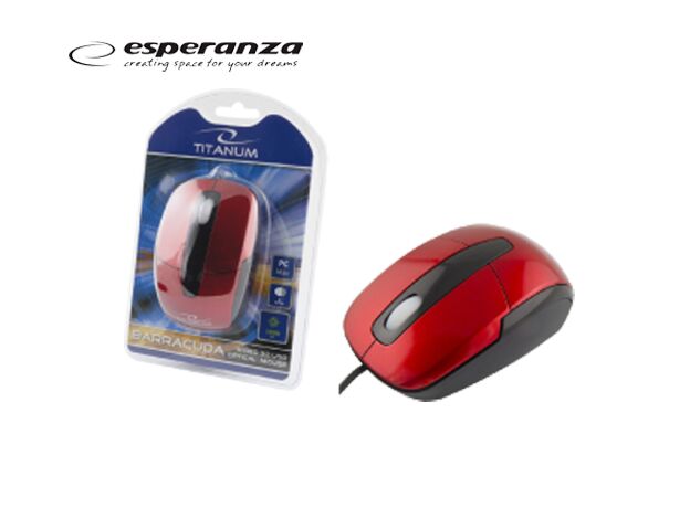 ESPERANZA ΠΟΝΤΙΚΙ USB TITANUM TM-108R ΚΟΚΚΙΝΟ - Mouses-Ποντίκια